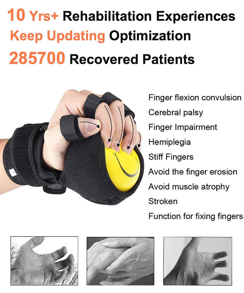 [Australia] - Anti-Spasticity Ball Splint, 2 in 1 Hand Splint for Stroke Hemiplegia Rehabilitation Finger Training Equipment Finger Wrist Hand Orthosis with Ball 1 Count (Pack of 1) 