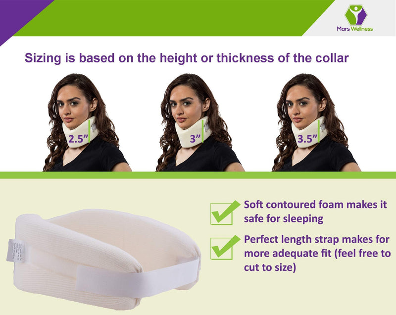[Australia] - Mars Wellness Universal Soft Neck Brace - Medical Cervical Collar Support Brace for Neck Pain - Our Adjustable Foam Brace is Used to Keep Your Neck Stable Post Surgery - 3" 3 Inch (Pack of 1) 