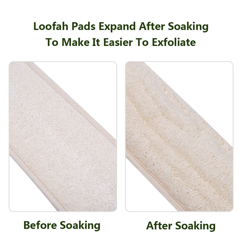 [Australia] - Vusoset - Natural Loofah Exfoliating Back Scrubber For Shower Set（Large）, Loofah Sponge Pads & Body Sponge Scrubber, Deep Clean & Invigorate Your Skin, For Men and Women 