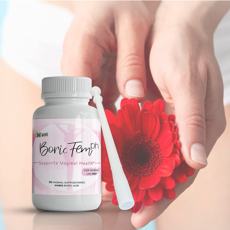 [Australia] - Boric Acid Vaginal Suppositories - 30 Count, 600mg - 100% Pure Made in USA - Boricfem Support Vaginal Health (One) 