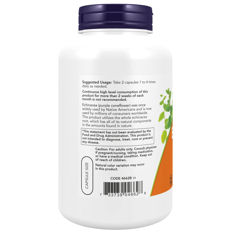 [Australia] - NOW Supplements, Echinacea (Purpurea Root) 400 mg, Immune System Support*, 250 Veg Capsules 