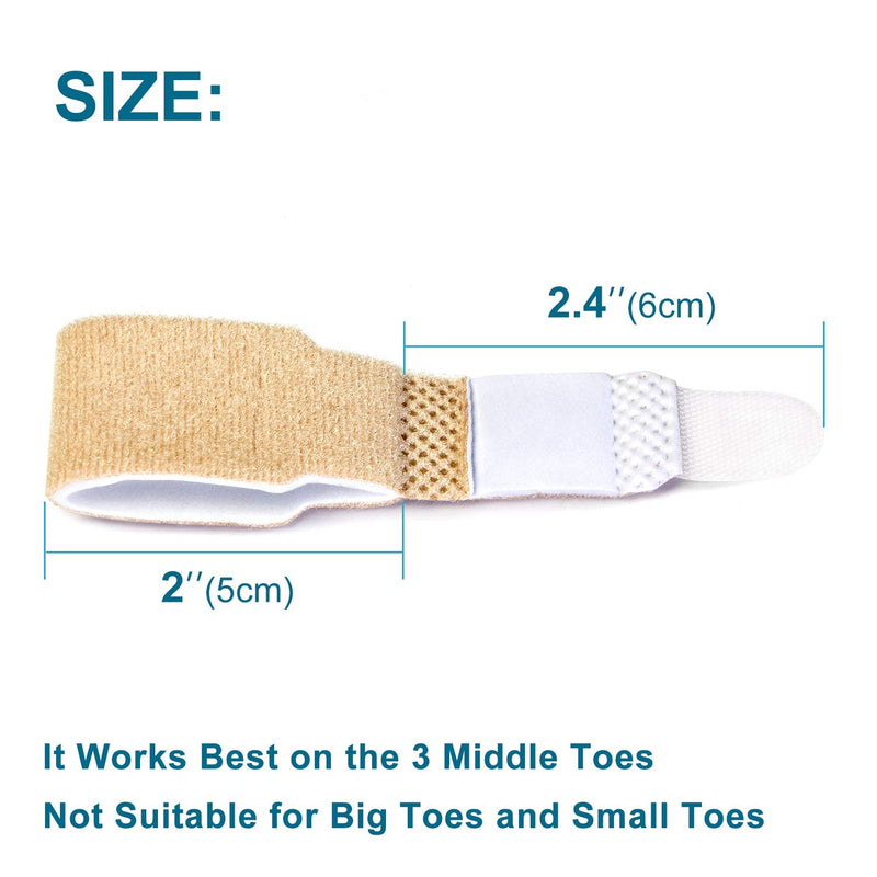 [Australia] - Bukihome Toe Bandage for Separating Curled Toes, Protecting Curved Toes and Hammertoes, Overlapping Toe Protector(4Packs) Yellow 