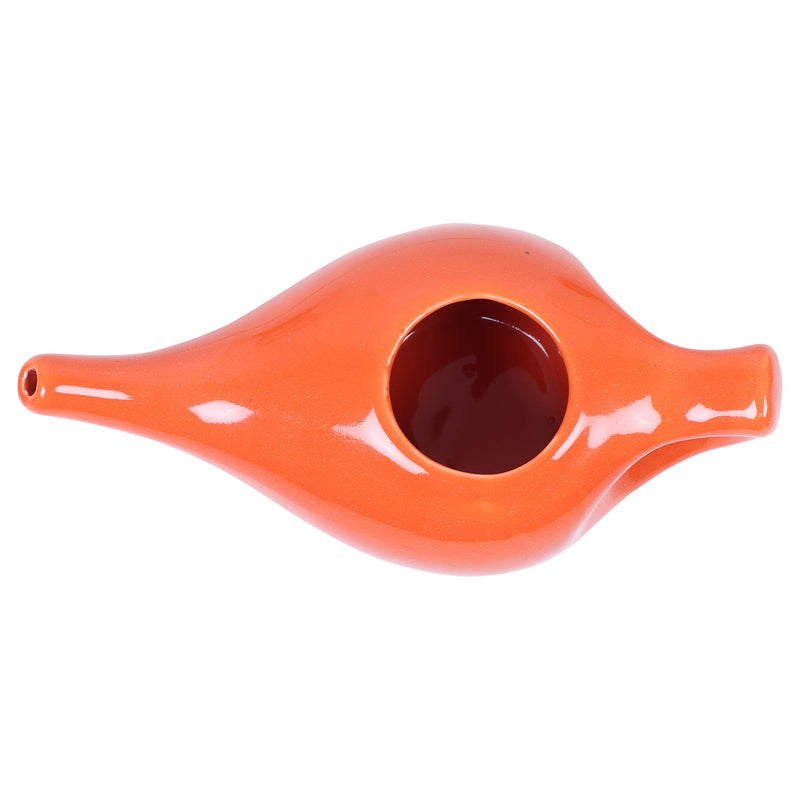 [Australia] - Leak Proof Durable Ceramic Neti Pot Comfortable Grip | Microwave and Dishwasher Friendly Natural Treatment for Sinus and Congestion (Orange) 