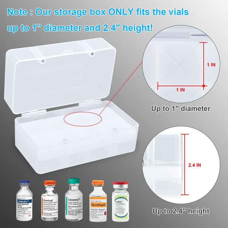 [Australia] - 8-Holes Insulin Vial Storage Box for Diabetics, Vial Holder Organizer Case Fits Various 10ml-15ml Injectable Medicines Vials - White 