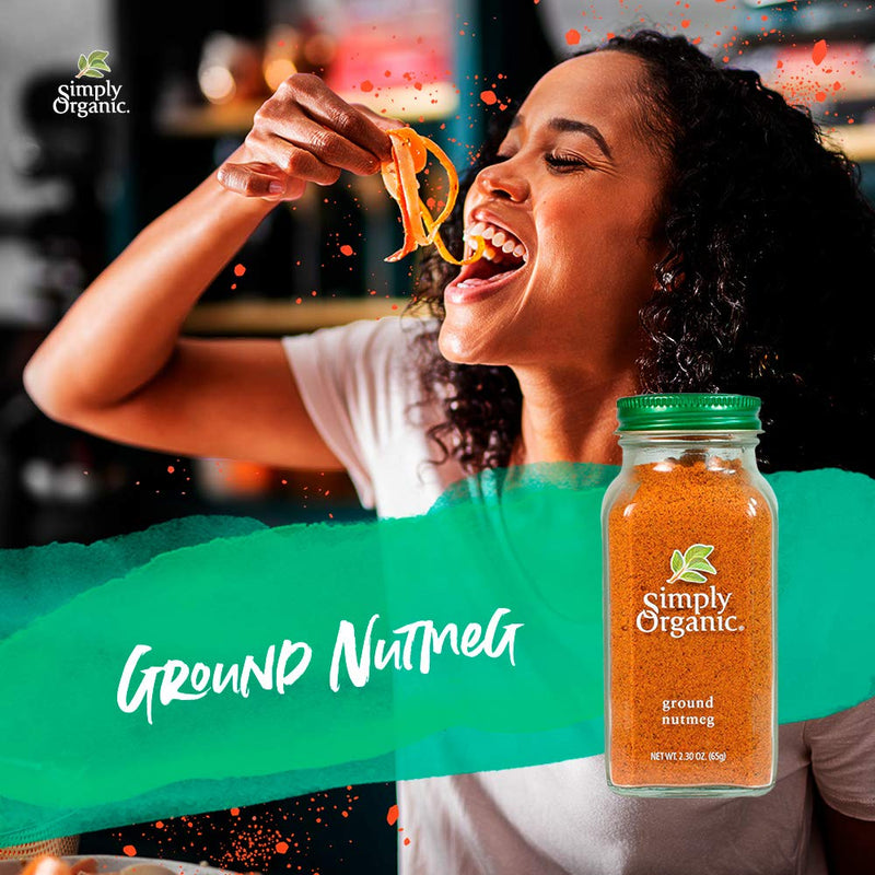 [Australia] - Simply Organic Ground Nutmeg, Certified Organic | 2.3 oz | Myristica fragrans Houtt. 2.3 Ounce (Pack of 1) 