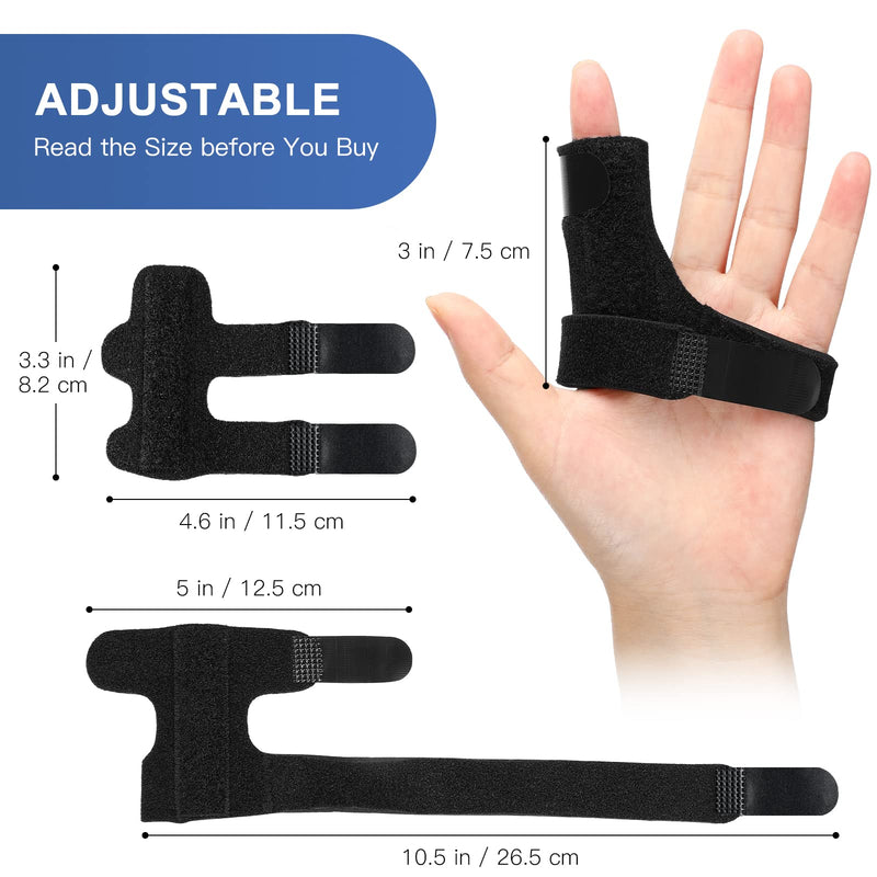 [Australia] - Trigger Finger Splint Knuckle Brace: 2 Pieces Adjustable Finger Padded Straightener for Right and Left Hand Index Middle Ring Pinky Support for Alleviating Finger Locking Popping Bending Stiffness Tendon Release and Pain Relief 