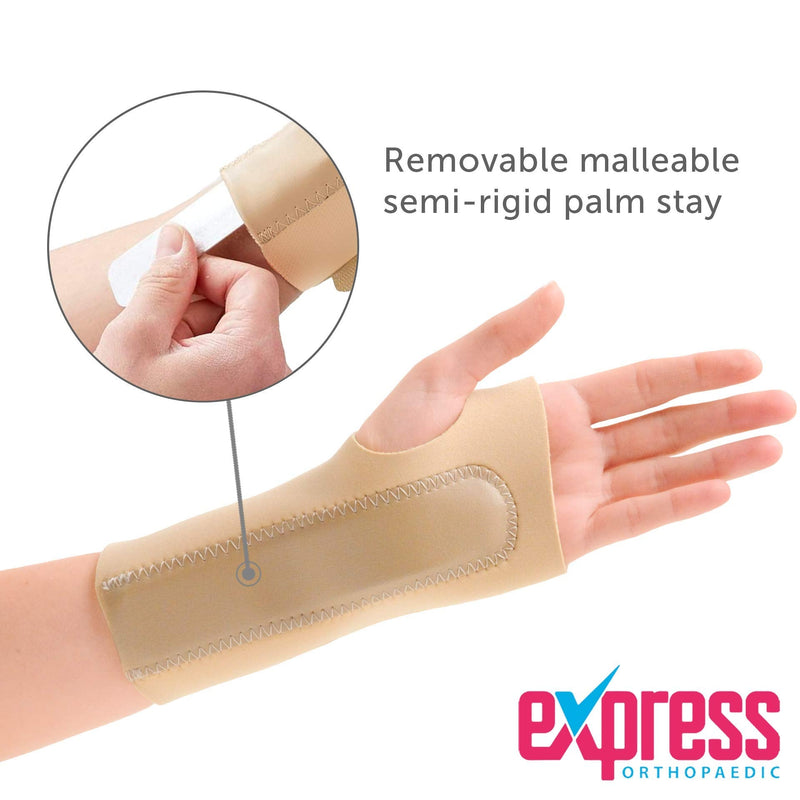 [Australia] - Express Orthopaedic® - Medically Approved Neoprene Wrist Support Splint With Palm Stay & Grip Tab Fastenings - Carpal Tunnel, RSI, Arthritis (XS - Wrist Circ:10-12cm, LEFT) XS - Wrist Circ:10-12cm 