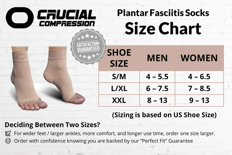 [Australia] - Plantar Fasciitis Socks with Arch Support for Men & Women - Best Ankle Compression Socks for Foot and Heel Pain Relief - Better Than Night Splint Brace, Orthotics, Inserts, Insoles XX-Large Beige 