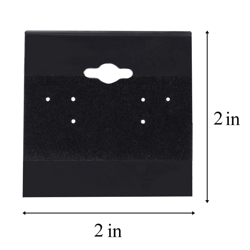 [Australia] - Super Z Outlet Black Velvet Plastic Display Cards for Earrings, Jewelry Accessories, 2" x 2" (100 Pk) 