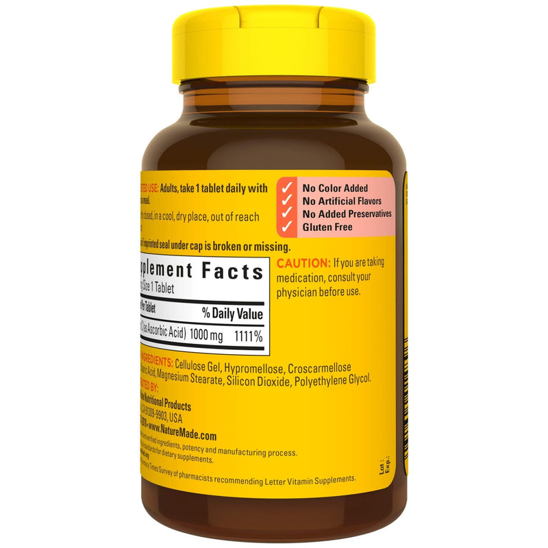 [Australia] - Nature Made Vitamin C 1000 mg, 100 Tablets, Helps Support the Immune System 100 Count (Pack of 1) 