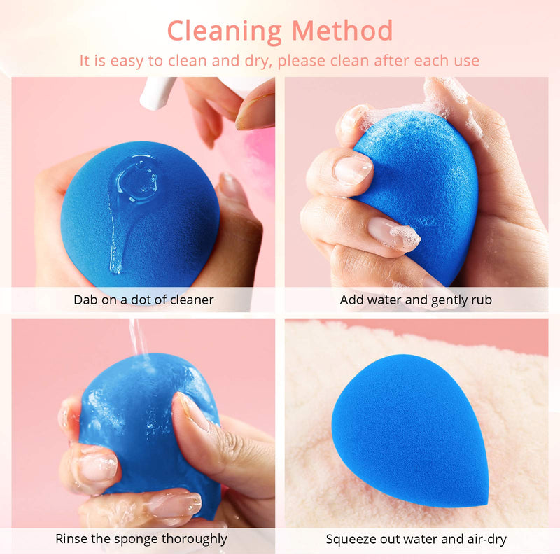 [Australia] - Foonbe Makeup Sponge, Latex Free and Vegan Makeup Blender Beauty Sponge, for Powder, Cream or Liquid Application (1 Pc, Blue) 