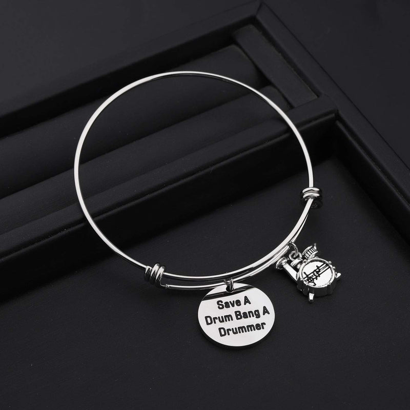 [Australia] - ENSIANTH Funny Drummer Gift Save A Drum Bang A Drummer Keychain Drum Kit Gifts Musician Keychain Percussion Jewelry Drum bracelet 