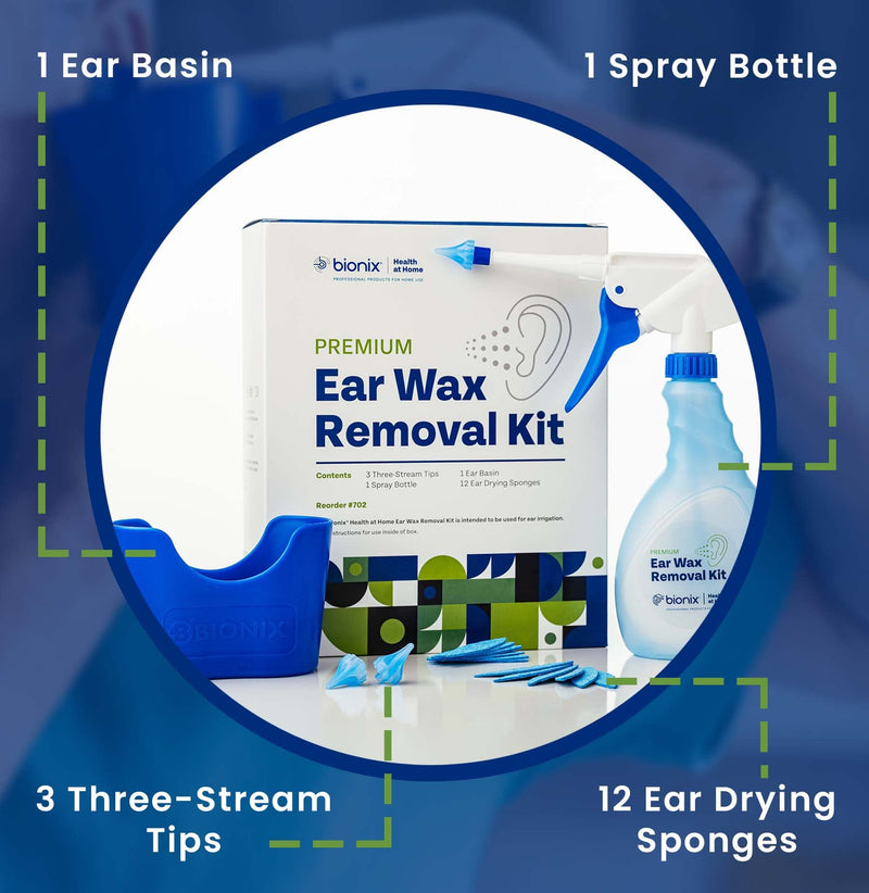 [Australia] - Bionix - Ear Wax Removal Kit, Helps Remove Wax Buildup, For Safe Earwax Removal, Comfortable, Convenient & Easy-To-Use, Ideal for Healthcare Consumers, Flexible (17 Piece Kit) 