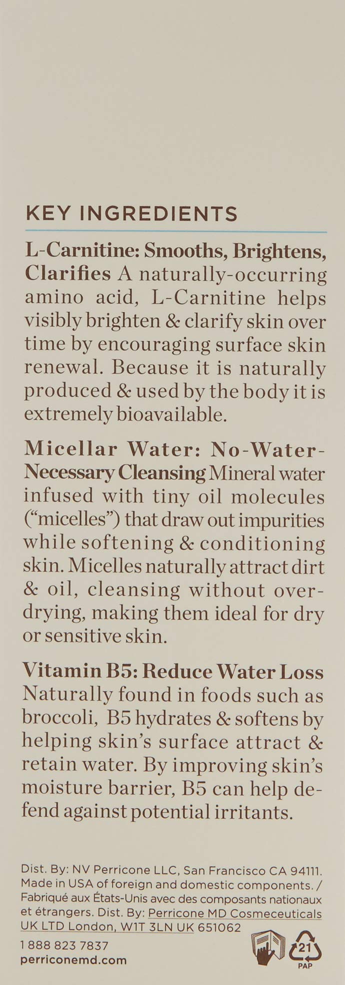 [Australia] - Perricone MD, NoRinse Micellar Cleansing Treatment, Unscented, 0.254 ml 