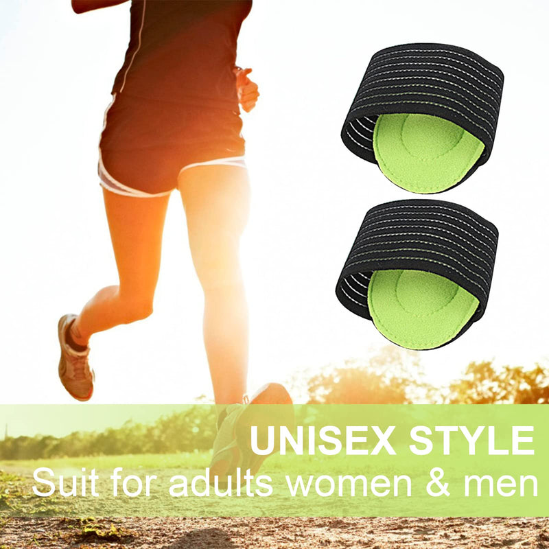 [Australia] - TSHAOUN 4 Pair Arch Support，Compression Cushioned Plantar Fasciitis Support，Relief Plantar Fasciitis Sleeves, Fallen Arches, Heel Spurs,for Men and Women (Black Green) Black Green 