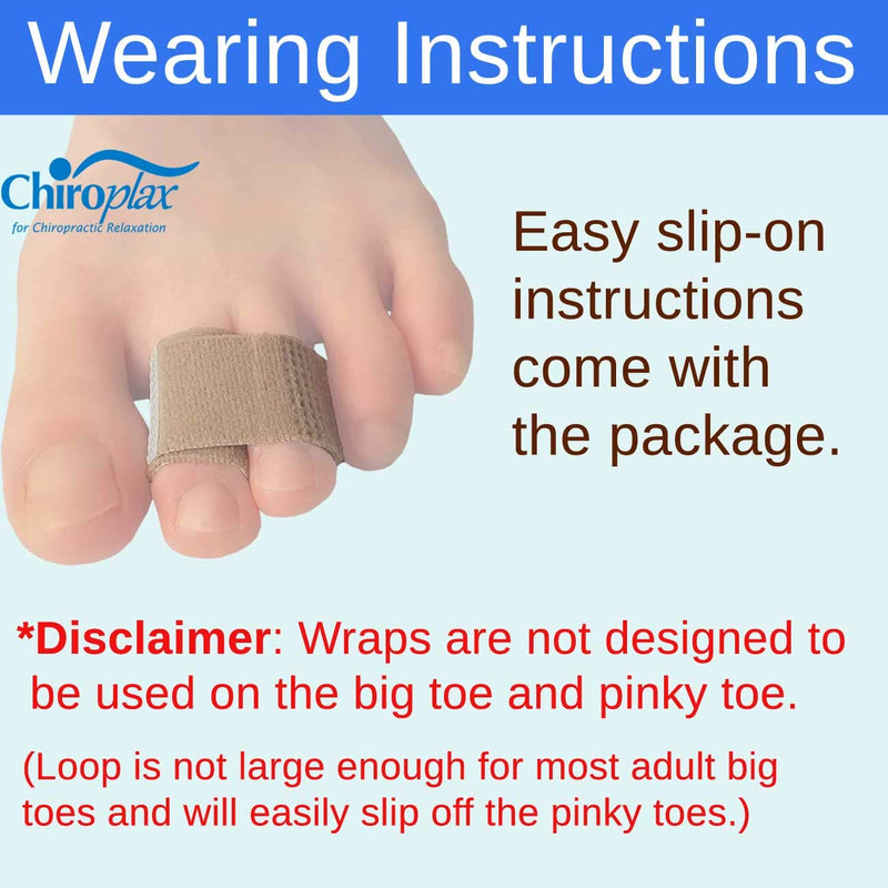[Australia] - Chiroplax Non-Elastic Toe Wraps Buddy Tape (4 Pack) Broken Overlapping Hammer Toe Separator Brace Finger Cushion Bandages Splint Straightener 
