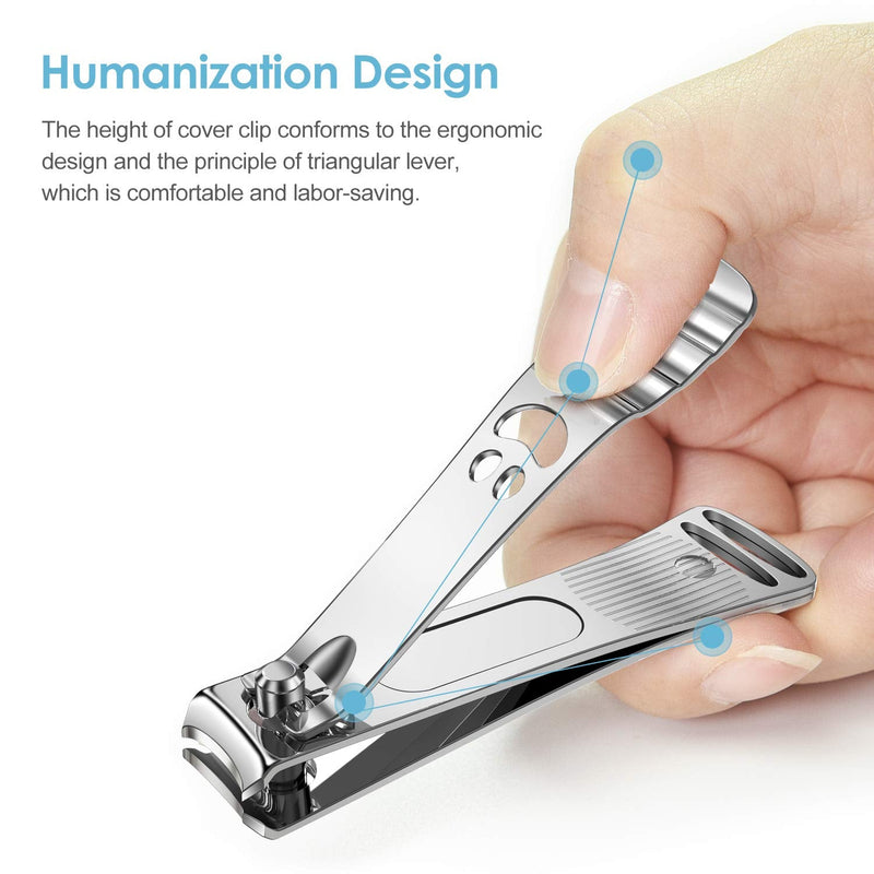 [Australia] - longzon Nail Clippers, 2 Pack Nail Clipper Set Stainless Steel Nail Cutter Fingernails Toenails Thick Nails Kit for Men&Women 