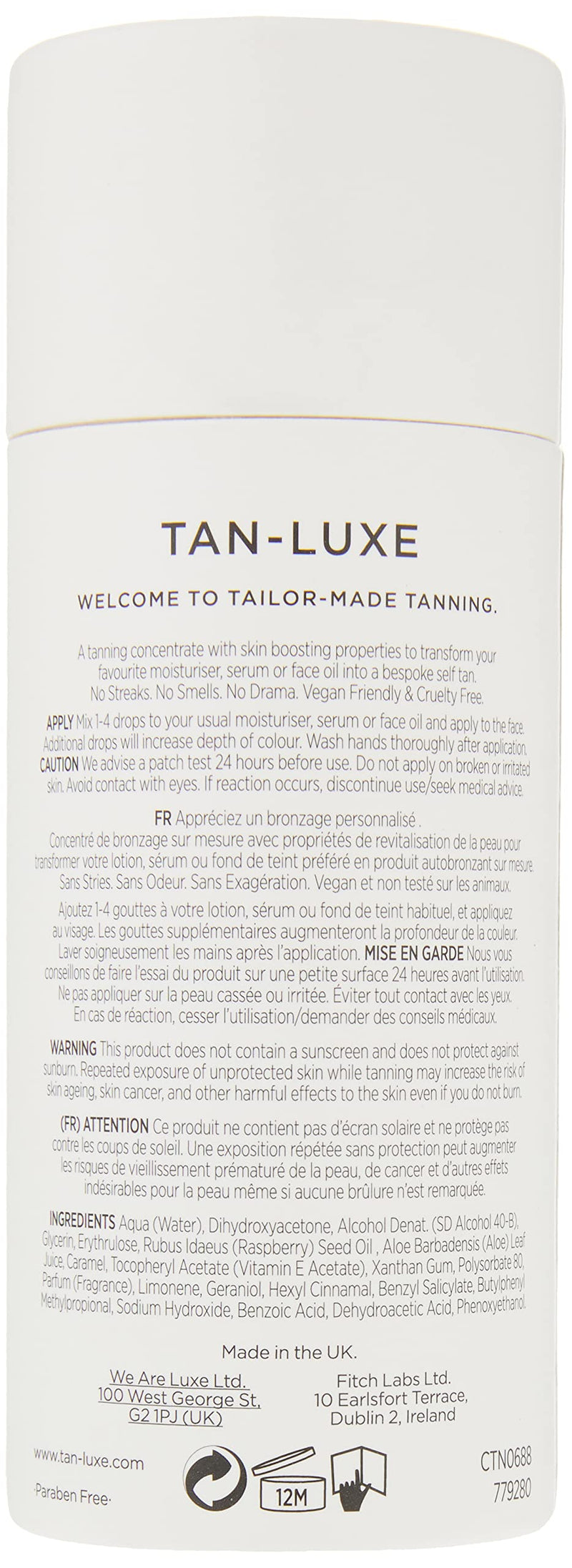 [Australia] - Tan Luxe THE FACE Self Tan Drops, Dark (30 ml) Add Tanning Drops to Skin Care for Custom Face Tan, Cruelty Free & Vegan 