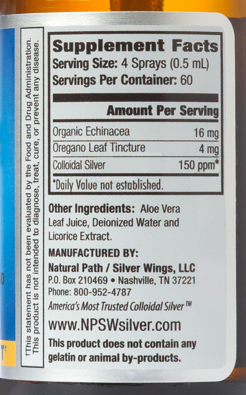 [Australia] - Natural Path Silver Wings Colloidal Silver Herbal Tincture Spray, 1 Fluid Ounce 