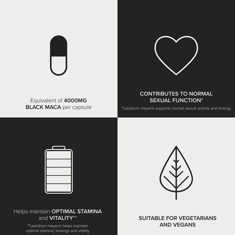 [Australia] - Bulk Black Maca Capsules, 4000 mg, Pack of 90, Packaging May Vary 90 Count (Pack of 1) 