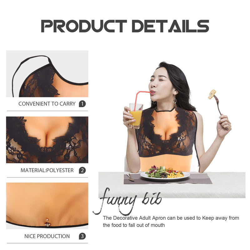 [Australia] - Beavorty Funny Adult Bibs Feeding Apron Washable Eating Clothing Protectors Baby for Adult Senior Elderly Disable Women and Men Dining Mealtime As Shown-2 