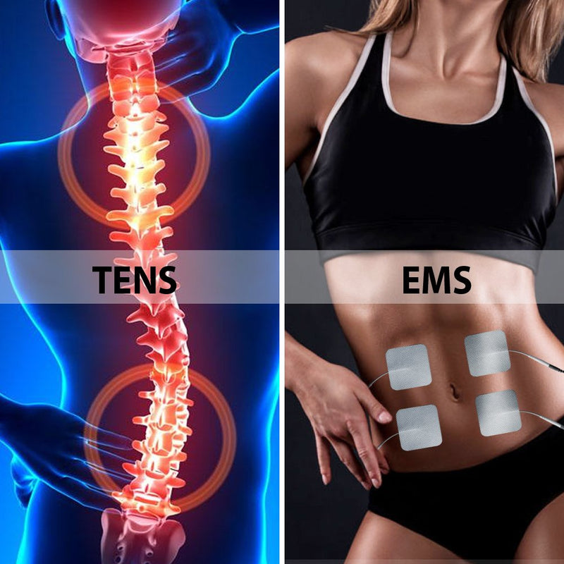 [Australia] - Muscle Stimulator EMS TENS Unit - FDA Cleared TENS Machine Pulse Massager for Pain Management Back Pain Joint or Muscle Pain and Rehabilitation with 10pcs Premium Electrode Pads Black 