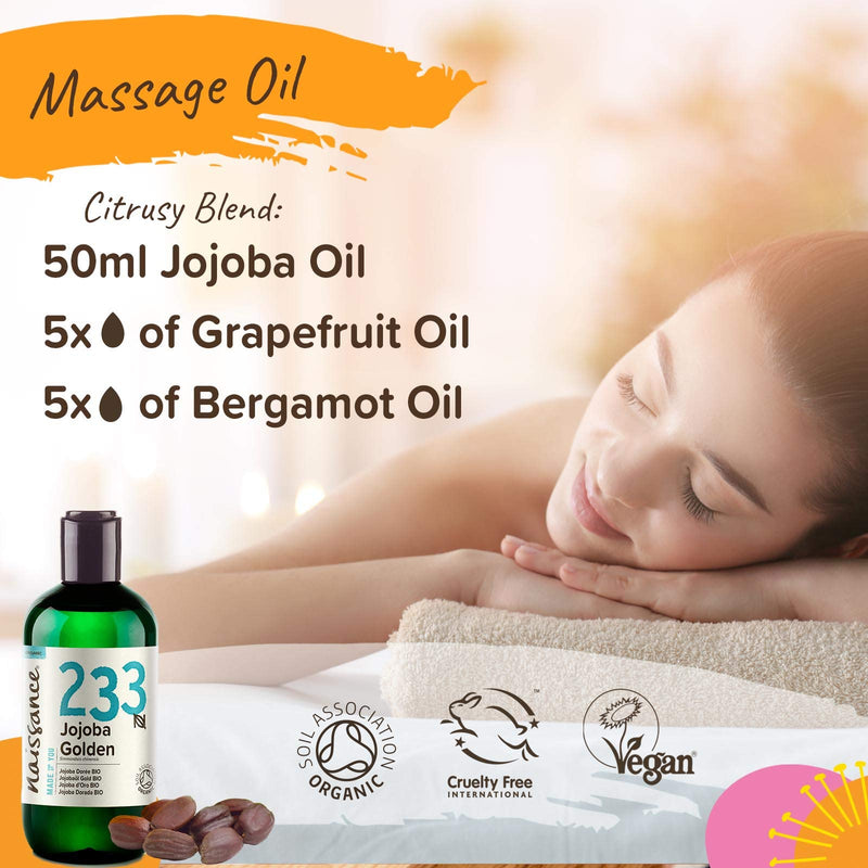 [Australia] - Naissance Organic Golden Jojoba Oil (no. 233) 250ml - Pure and Natural, Certified Organic, Unrefined, Vegan, Hexane Free, No GMO 