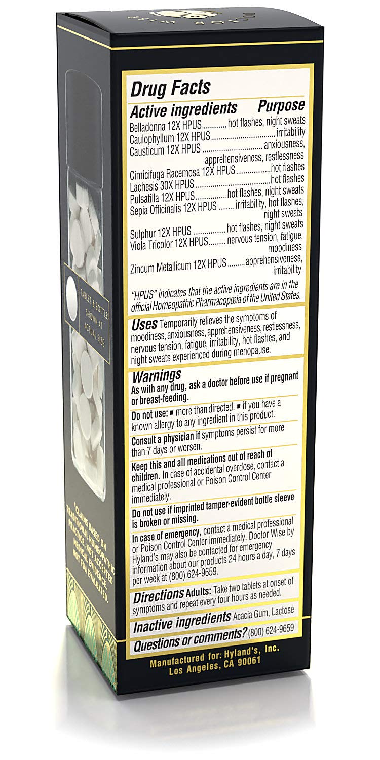 [Australia] - Hyland's Doctor Wise Mood Gentle Natural Relief of Moodiness Irritability Hot Flashes and Night Sweats Quick Dissolving Tablets, 68 Count 