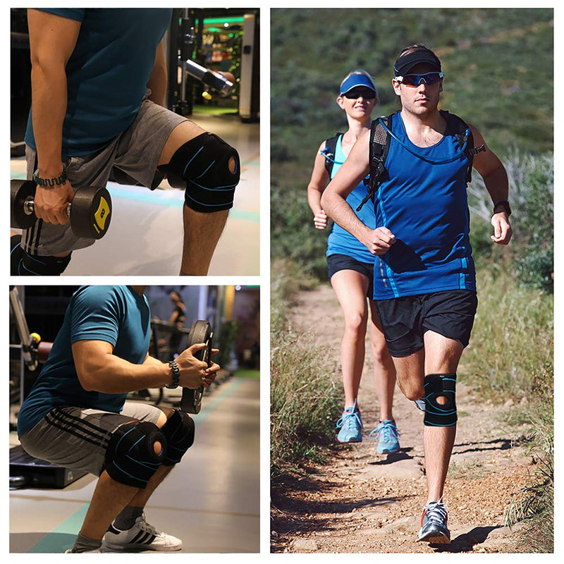 [Australia] - DOUFURT Knee Brace with Side Stabilizers for Meniscus Tear Knee Pain ACL MCL Injury Recovery Adjustable Knee Support for Men and Women Medium (Pack of 1) 