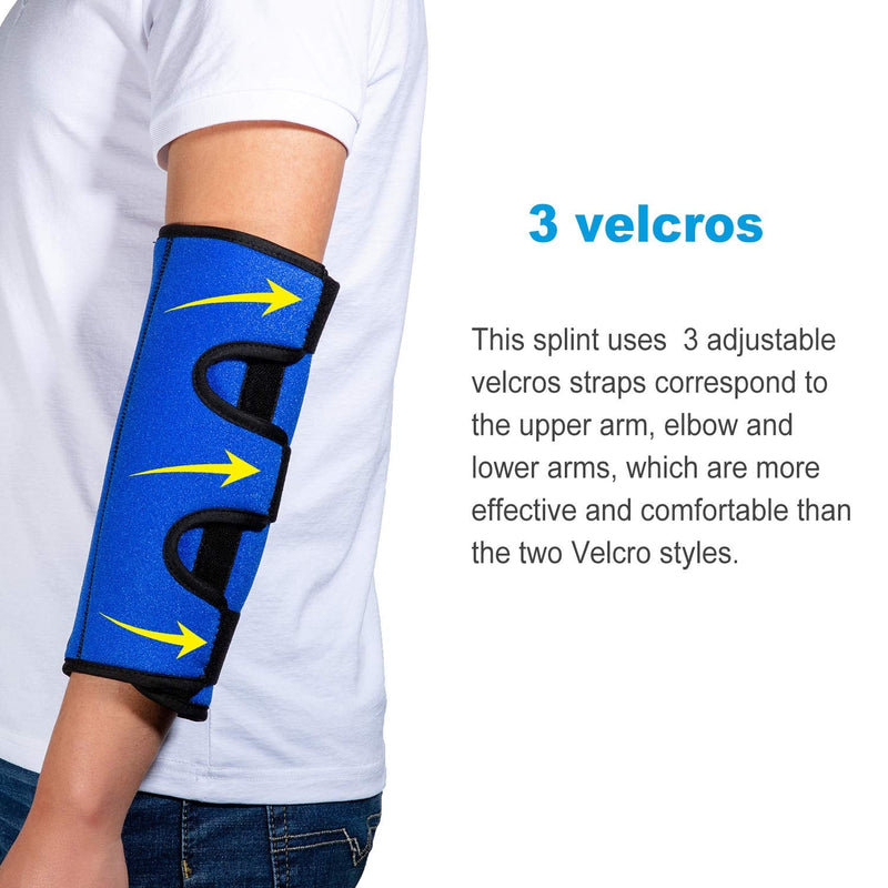 [Australia] - Elbow Brace for Cubital Tunnel Syndrome, Elbow Immobilizer Stabilizer Support Splint for Arthritis Pain Relief Tendonitis at Night Sleeping,Arm brace for Women and Men, Fits Right & Left (Blue, L) Blue 