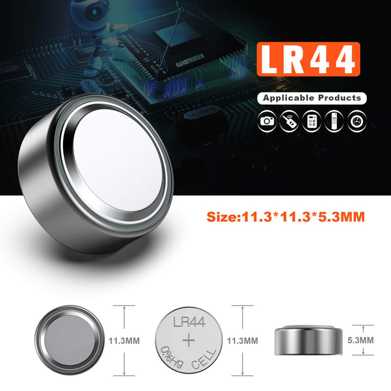 [Australia] - 20 Pack of LR44 AG13 303 357 SR44 - 1.5 Volt Premium Alkaline Button Cell Battery - Use for Watches Clocks Remotes Games Controllers Toys & Electronic Devices 10 Count (Pack of 2) 