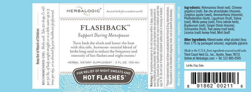 [Australia] - Herbalogic - Flashback Liquid Herb Drops - Natural Relief for Menopausal Hot Flashes, Night Sweats, Sleeplessness, Irritability & Mood Swings - 2 Fl. Oz. 