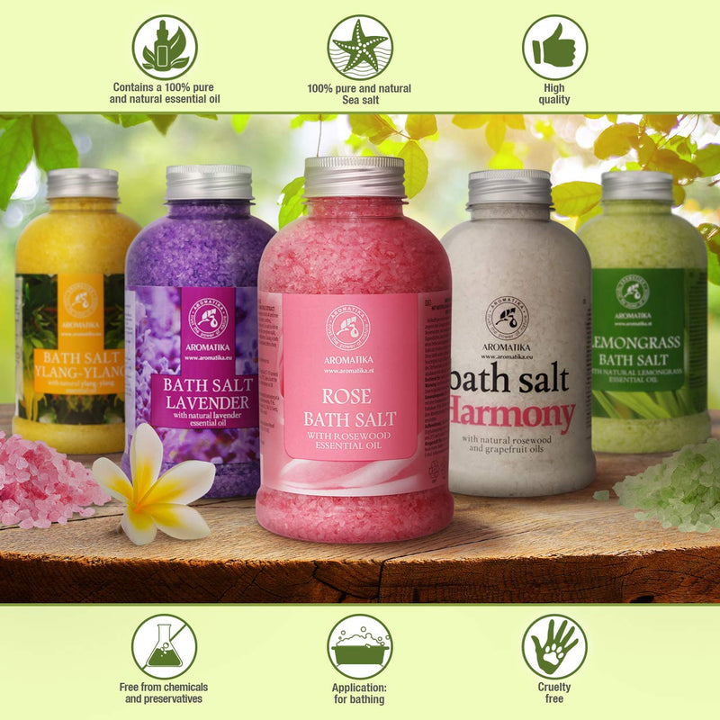 [Australia] - Rose Bath Salts 600g - Natural Rosewood Oil & Rose Extract - Best for Relaxing - Good Sleep - Beauty - Bathing - Body Care - Wellness - Relax - Aromatherapy - Spa - De-Stress Bath Salts 