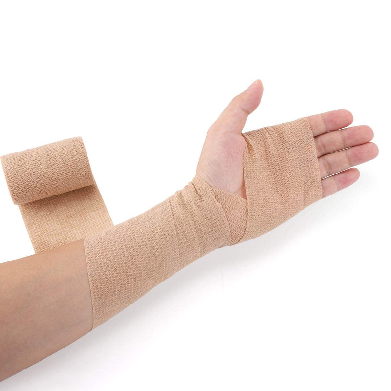 [Australia] - Self-Adhesive Cohesive Wrap Bandage Flexible Stretch Tape Athletic Strong Elastic First Aid Wrap Bandages for Wrist & Hand, Ankle Sprains, Swelling 6 Packs, 3Inch X 5Yards 