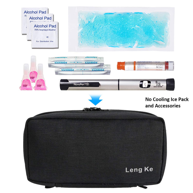[Australia] - Portable Insulin Travel Case - Medication Diabetic Supplies Organizer Medical Bag by YOUSHARES (Black) Insulin Bag Black 