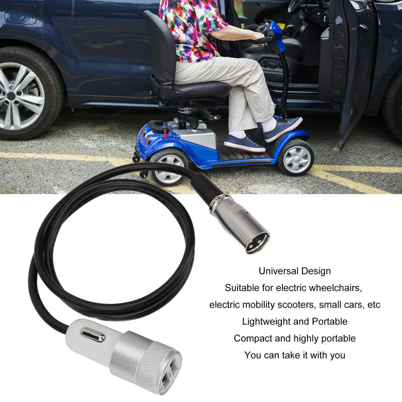 [Australia] - FILFEEL Electric Wheelchair Phone Charger, 1 for 2 Universal USB Charger from the Mobility Scooter Small Car - Fast Charger, Zinc Alloy 
