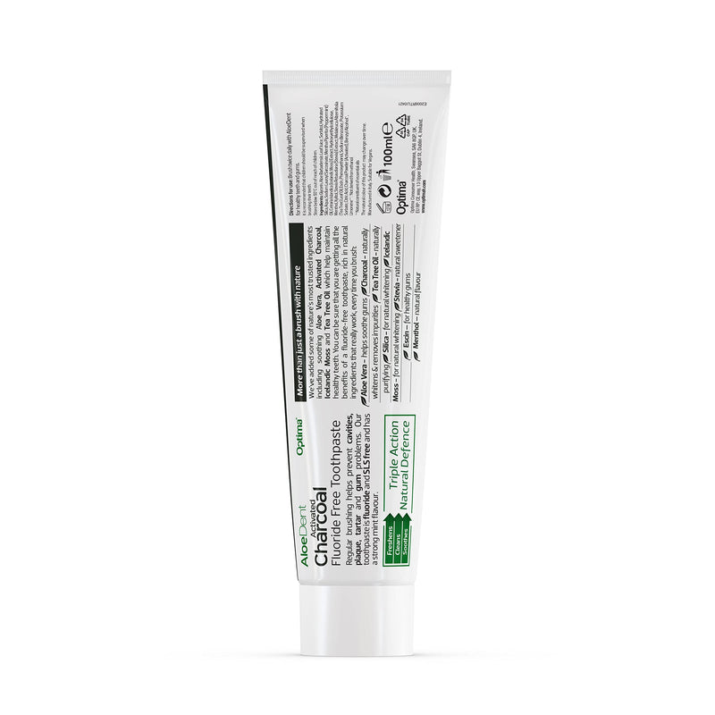 [Australia] - AloeDent, Charcoal Toothpaste Fluoride Free, Natural Action, Vegan, Cruelty Free , SLS Free, Whitening, Healthy Gums , 100ml 