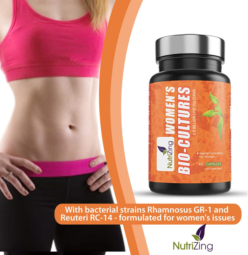 [Australia] - Live Cultures for Women. Nutritionist Formulated Special Bacterial Strains - Lactobacillus Reuteri and Lactobacillus Rhamnosus. Vegan & No Dairy. 2.5 Billion CFUs per Capsule by NutriZing 
