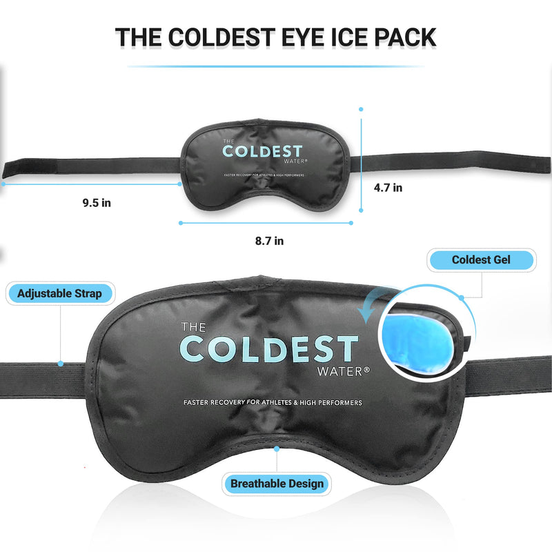 [Australia] - Coldest Cooling Eye Mask Gel Eye Mask Reusable Cold Eye Mask for Puffy Eyes, Eye Ice Pack Eye Mask with Soft Plush Backing for Dark Circles, Migraine, Stress Relief Black 