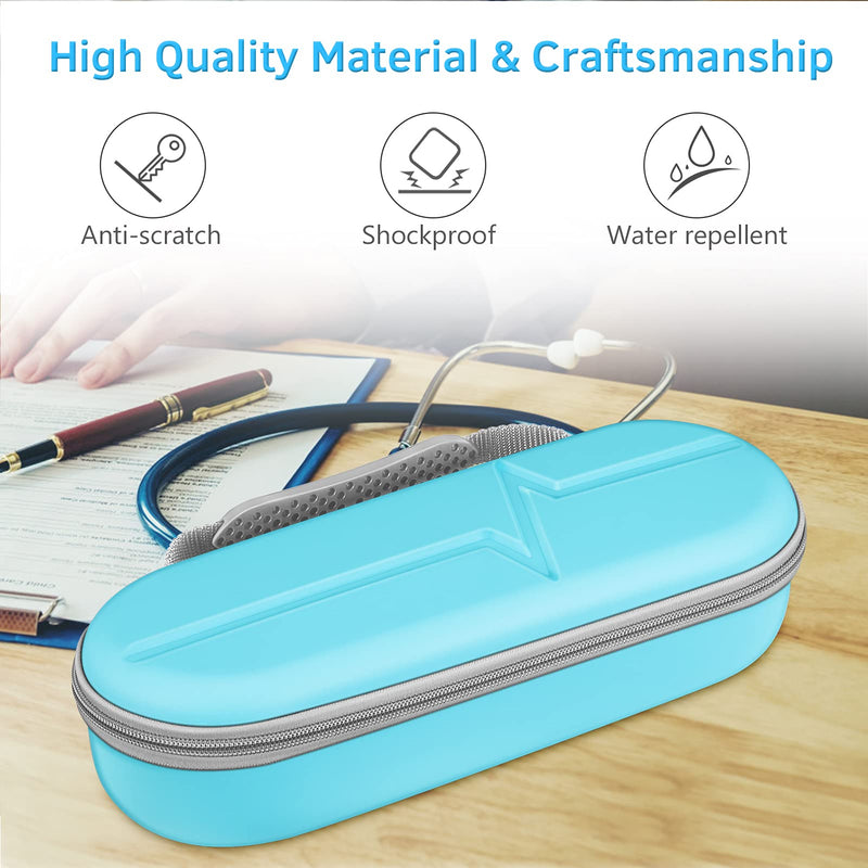 [Australia] - Nurse Stethoscope Case, SKYREH Travel Hard Stethoscope Case for 3M Littmann Classic III, 3M Littmann Cardiology IV, MDF Acoustica Lightweight Stethoscope (Blue) Blue 