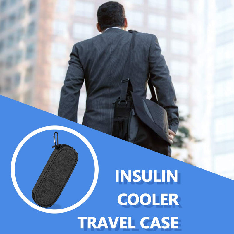 [Australia] - Yarwo Insulin Cooler Travel Case, Diabetic Travel Case with 2 Ice Packs, Insulin Travel Bag for Insulin Pens, Black 