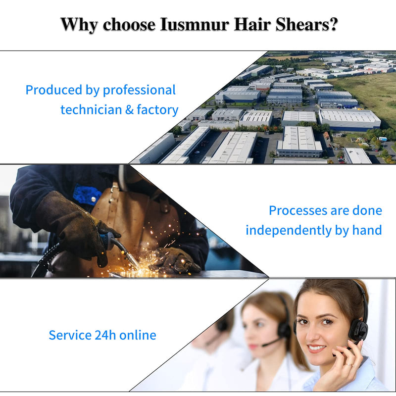 [Australia] - Hair Cutting Shears, Iusmnur Razor Edge Professional Barber Scissors 440C Stainless Hair Shears for Salon(6.8inch) 