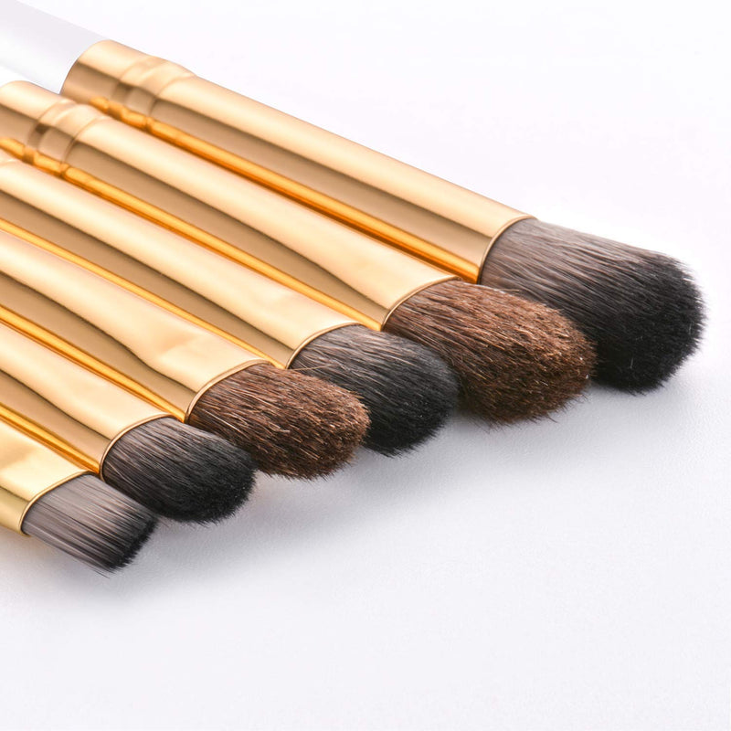 [Australia] - Eyebrow Brush Set, SMOSIN 6 Pieces Eyeshadow Brush Professional Eye Brow Brushes Kit, Portable Blending Brushes White 