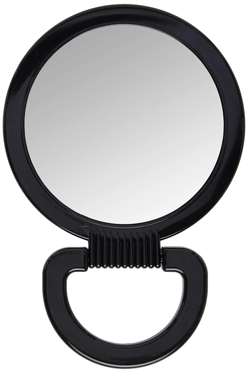 [Australia] - Diane Plastic Handheld Mirror – Magnifying 2-Sided Vanity Mirror with Folding Circle Handle and Stand for Hanging – Medium Size, 6”x 10” for Travel, Bathroom, Desk, Makeup, Beauty, Grooming, D1014 6 x 10 Inch 