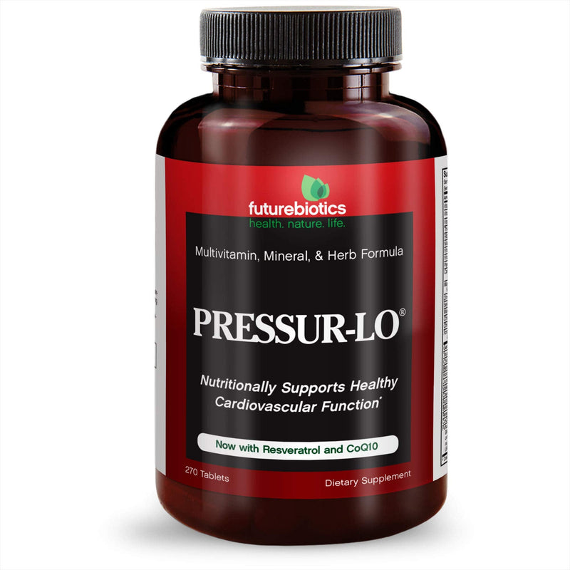 [Australia] - Futurebiotics Pressur-Lo Multi-Vitamin, Mineral & Herb Formula - CoQ10, Garlic, Calcium, Magnesium, Niacin, Resveratrol - Manufactured in an cGMP Registered Facility - Heavy Metal Tested, 270 Tablets 270 Count (Pack of 1) 