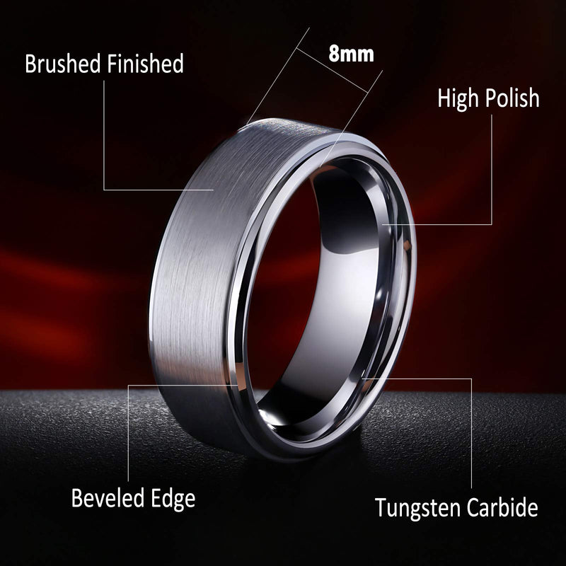 [Australia] - Blongme Wedding Ring Sets for him and her Women Sterling Silver CZ His Men Titanium Wedding Band Couples White Gold Size 5-12 women size 10 & men size 10 