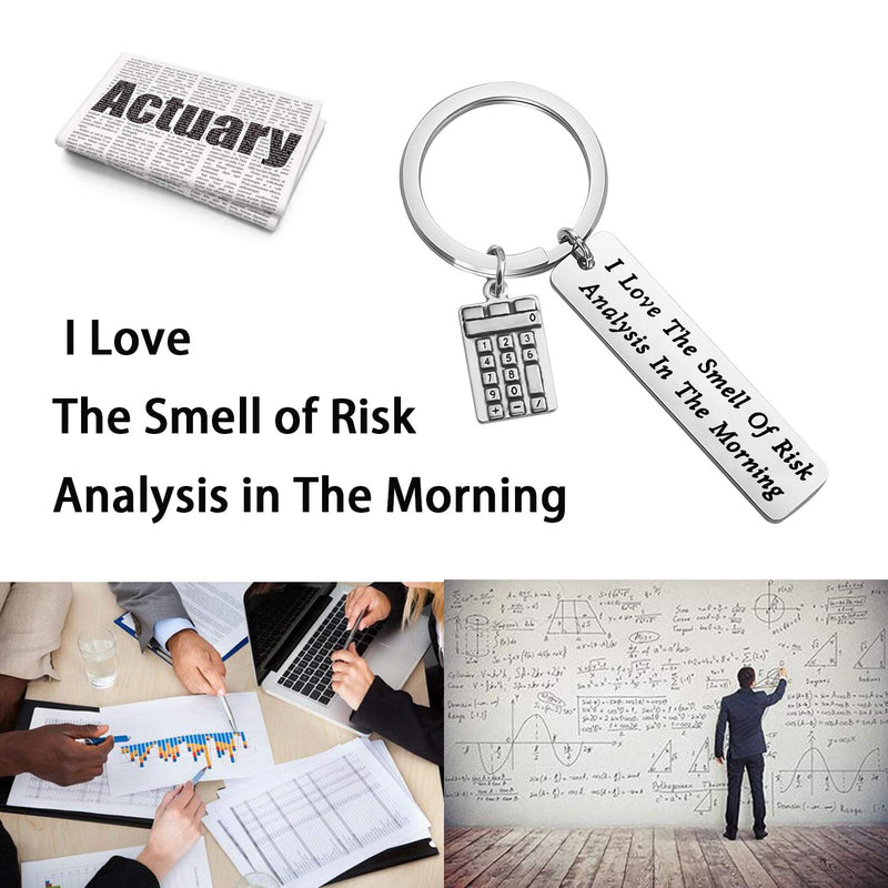 [Australia] - MAOFAED Actuary Gift Accountant Gift Statistician Gift Consultants Gift Insurance Agent Gift I Love The Smell of Risk Analysis in The Morning Actuary Keychain 