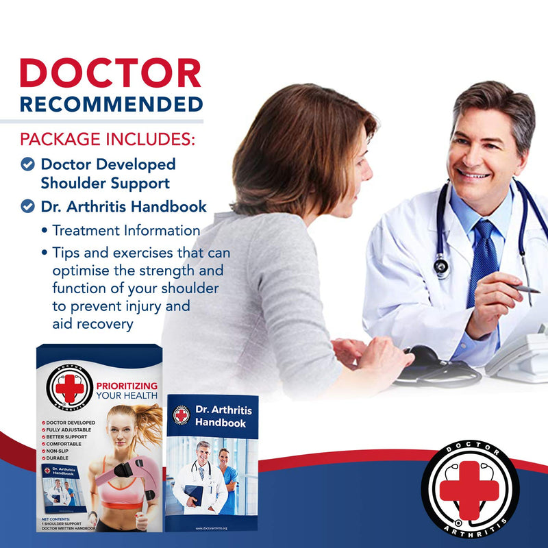 [Australia] - Doctor Developed Shoulder Support / Shoulder Strap / Shoulder Brace [Single] & Doctor Written Handbook - Relief for Shoulder Injuries, for both left & right (Pink) Pink 