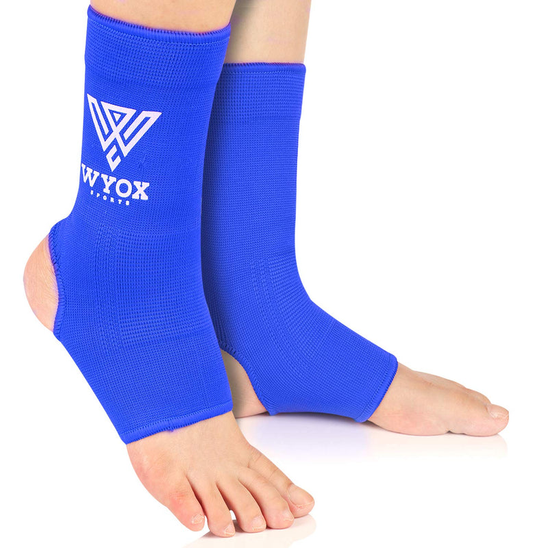 [Australia] - WYOX Ankle Wraps Support Boxing Gear for Men Women Muay Thai Ankle Support Kickboxing Wraps Gym Ankle Support (Pair) Blue S / M (Women 4.0 - 6.5/ Men 3.0 - 5.5) 