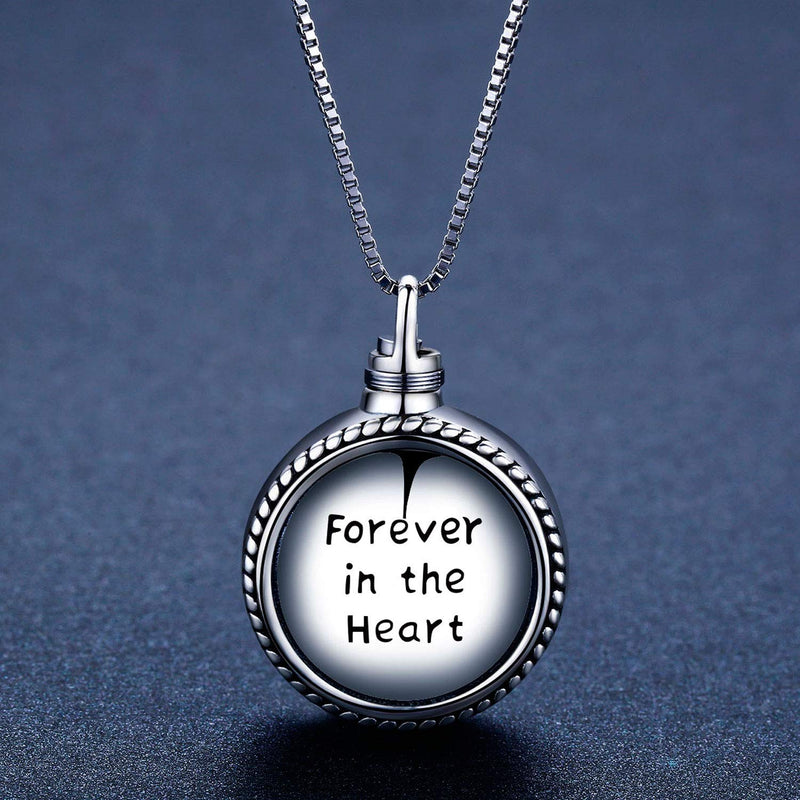 [Australia] - Urn Necklaces for Ashes Oxidized Silver 925 for Women,Cremation Jewelry for Ashes Keepsake Memorial Pendant Necklace Gifts for Best Friends A-Forever in the Heart 